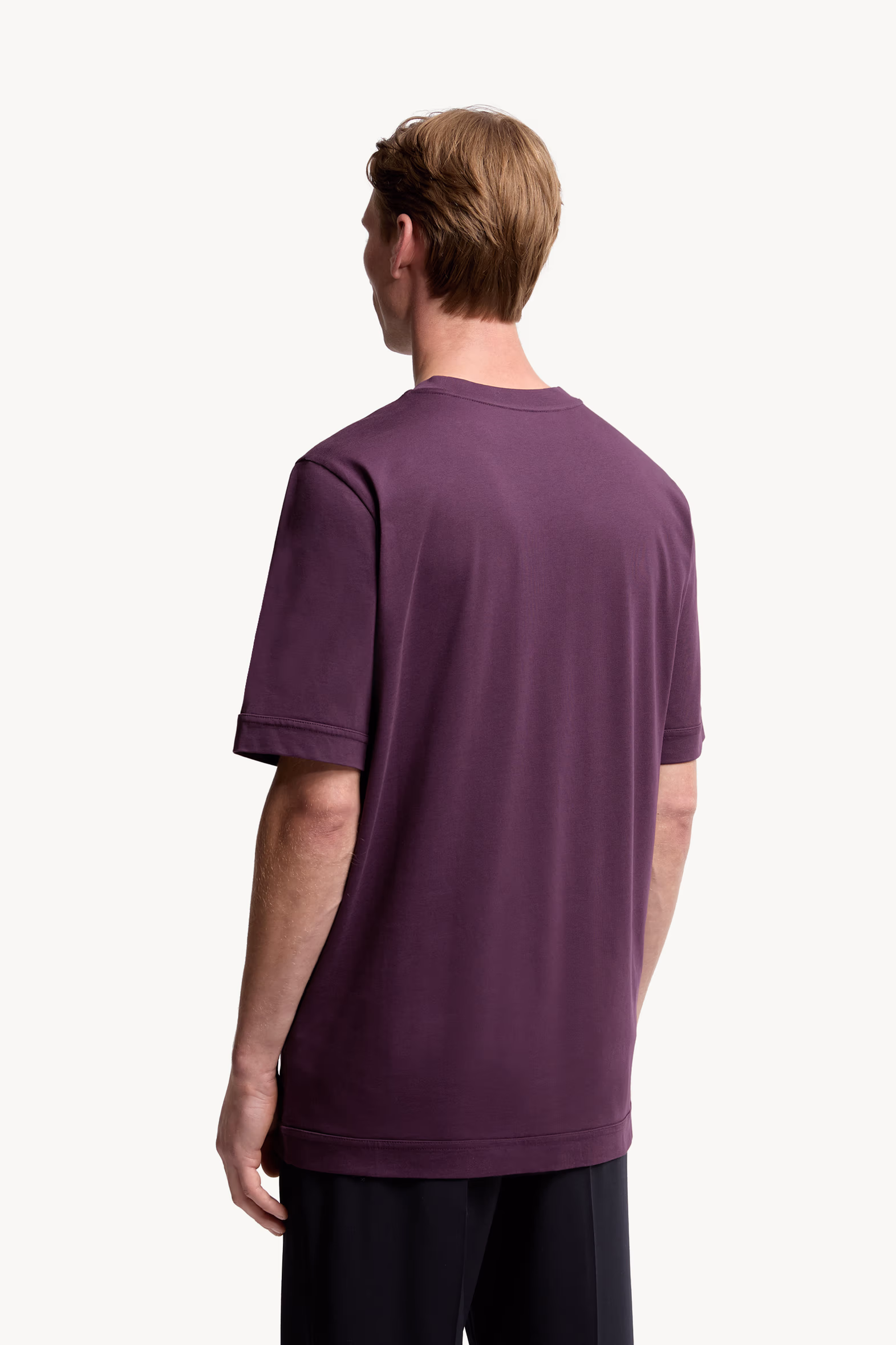 Logo Patch Cotton T-Shirt Men Purple Moncler 5
